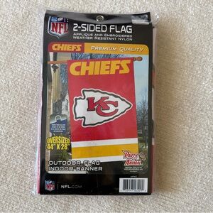 NFL Chiefs Red and Yellow 2-Sided Flag, oversized, new